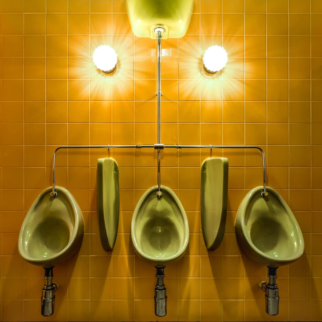 Urinals at Brightside Roadside restaurant supplied by The Bold Bathroom Company