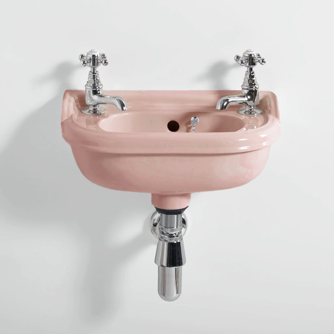 Classic Cloakroom Set Coral Pink toilet sink The Bold Bathroom Company