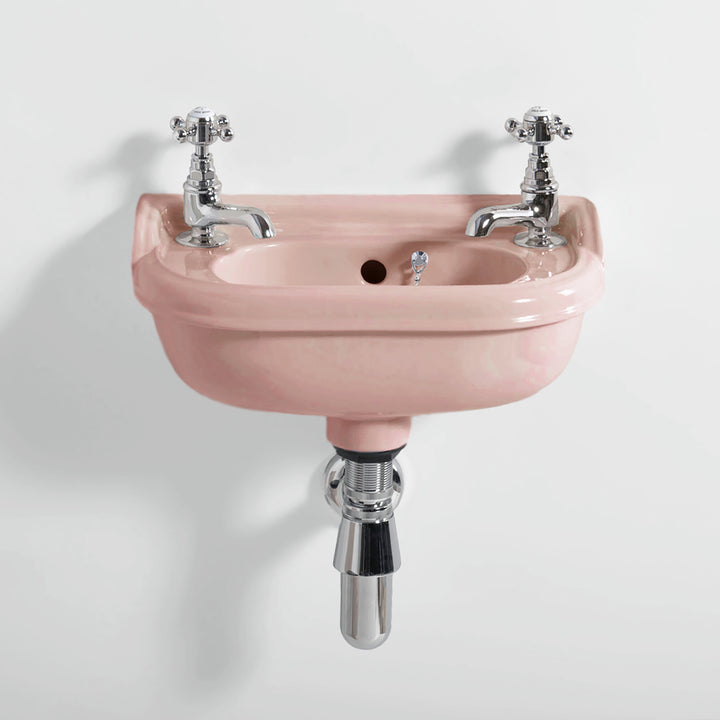 Classic Cloakroom Set Coral Pink toilet sink The Bold Bathroom Company
