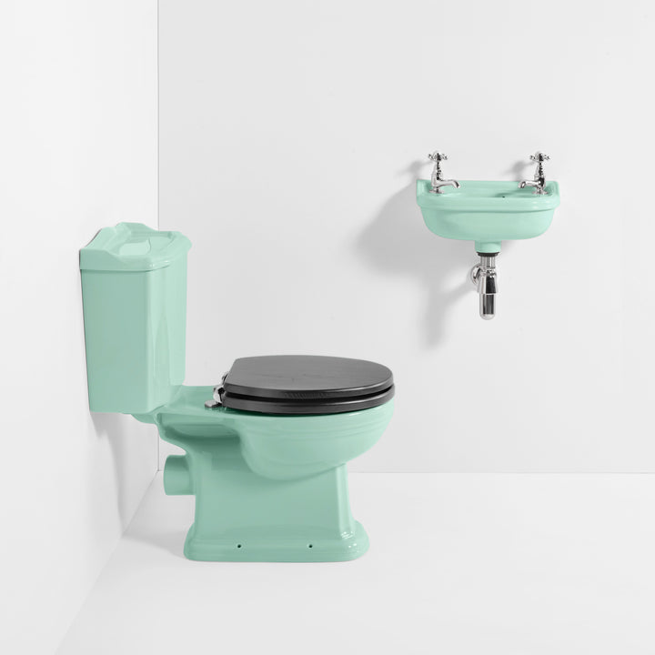 Classic Cloakroom Set Turquoise toilet sink The Bold Bathroom Company