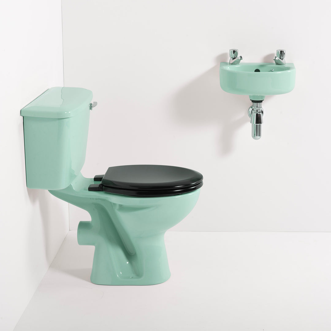 Retro Cloakroom Set Turquoise toilet sink The Bold Bathroom Company