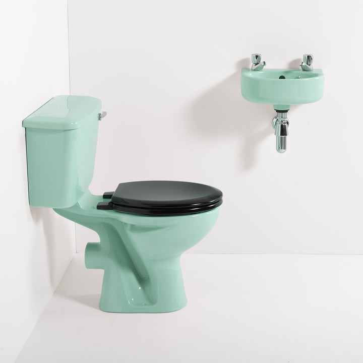 Retro Cloakroom Set Turquoise toilet sink The Bold Bathroom Company
