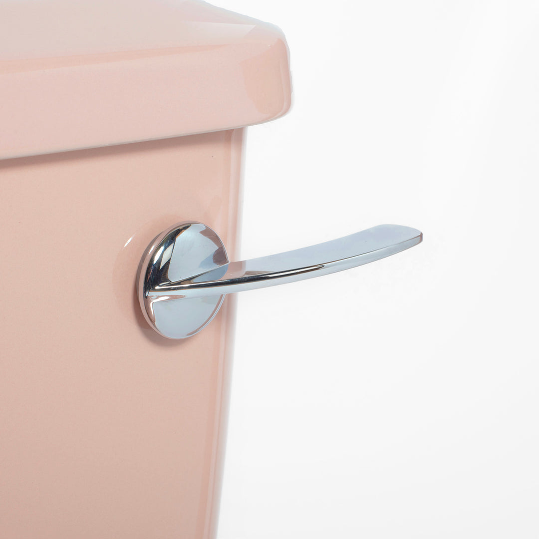 Retro Toilet & Basin Set Coral Pink with Round 1 Taphole Basin toilet sink The Bold Bathroom Company