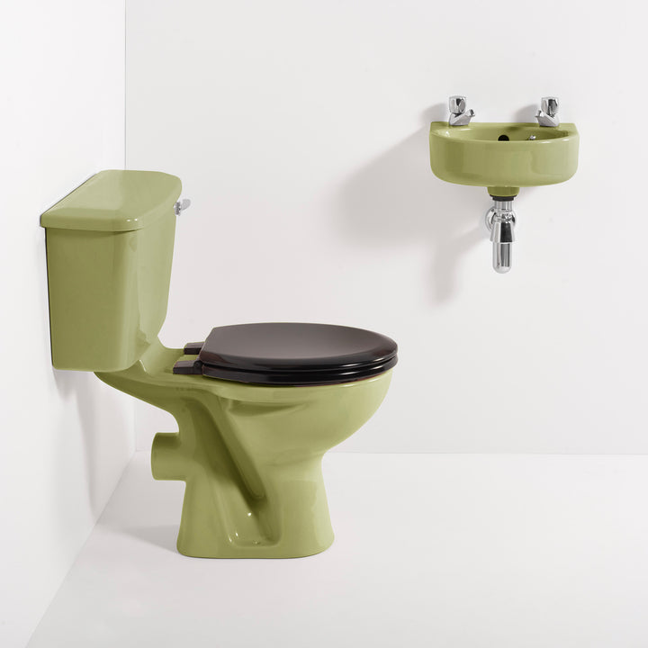 Retro Cloakroom Set Avocado toilet sink The Bold Bathroom Company