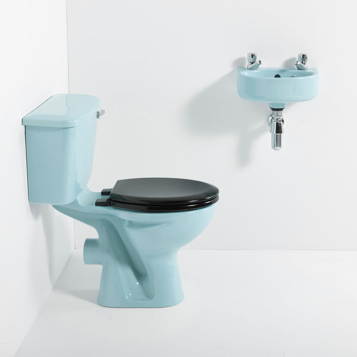 Retro Cloakroom Set Sky Blue toilet sink The Bold Bathroom Company