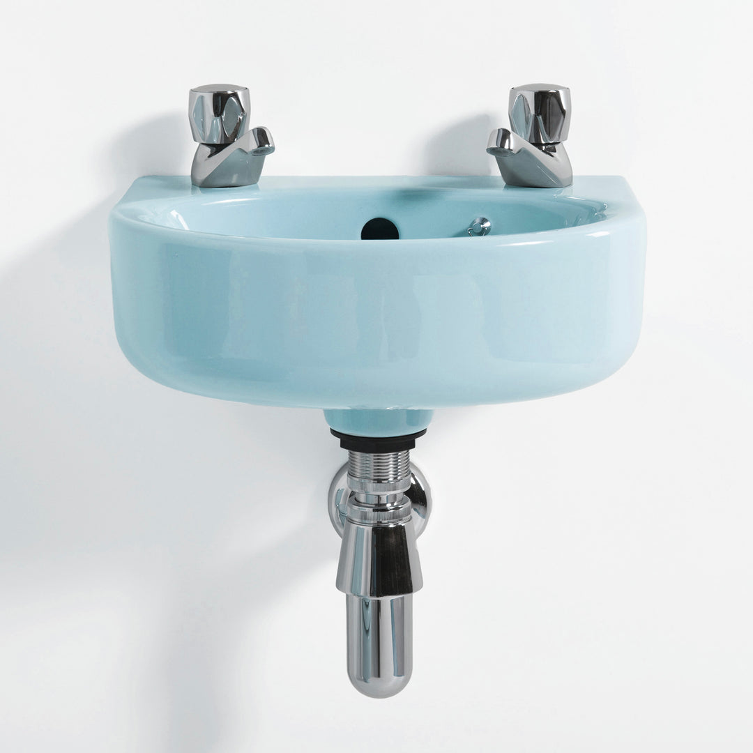 Retro Cloakroom Set Sky Blue toilet sink The Bold Bathroom Company