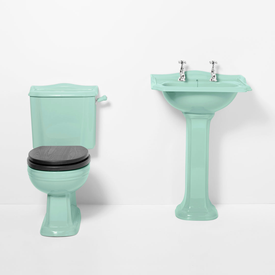 Classic Turquoise toilet basin sink Victorian style The Bold Bathroom Company