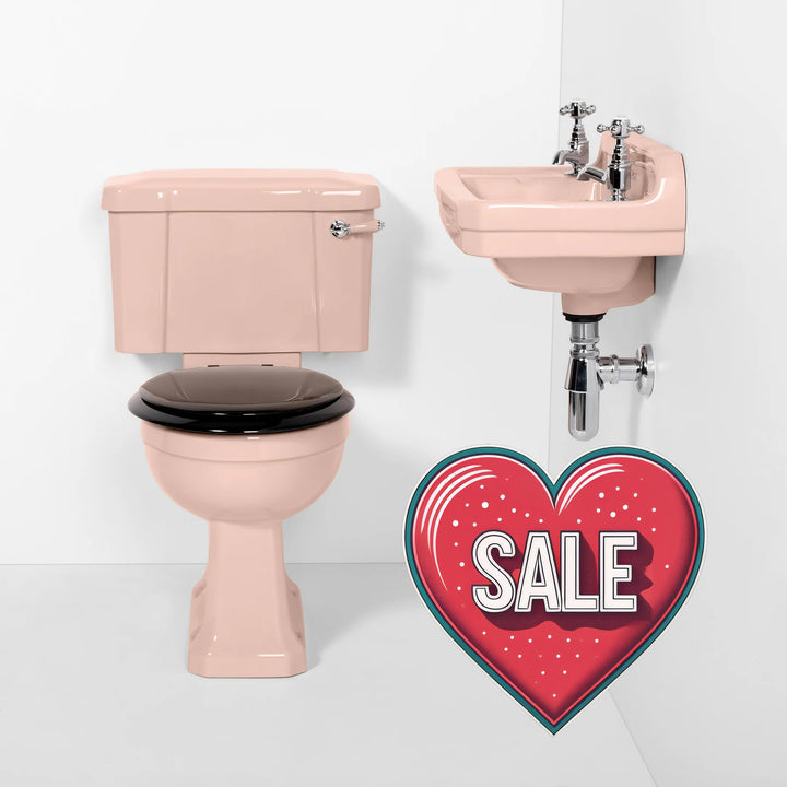 Deco Cloakroom Set Coral Pink toilet sink The Bold Bathroom Company