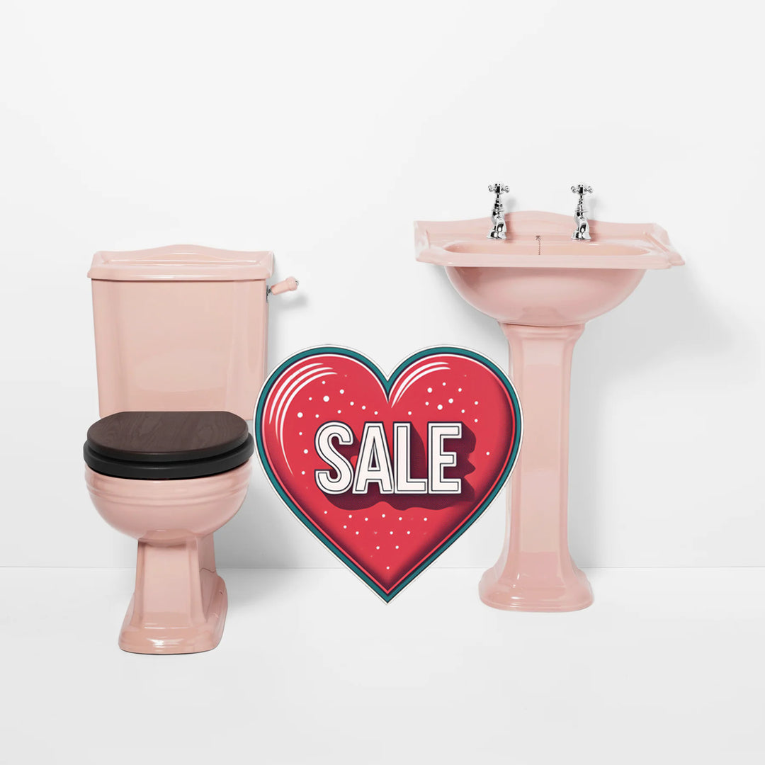 Classic Toilet & Basin Set Coral Pink toilet sink The Bold Bathroom Company