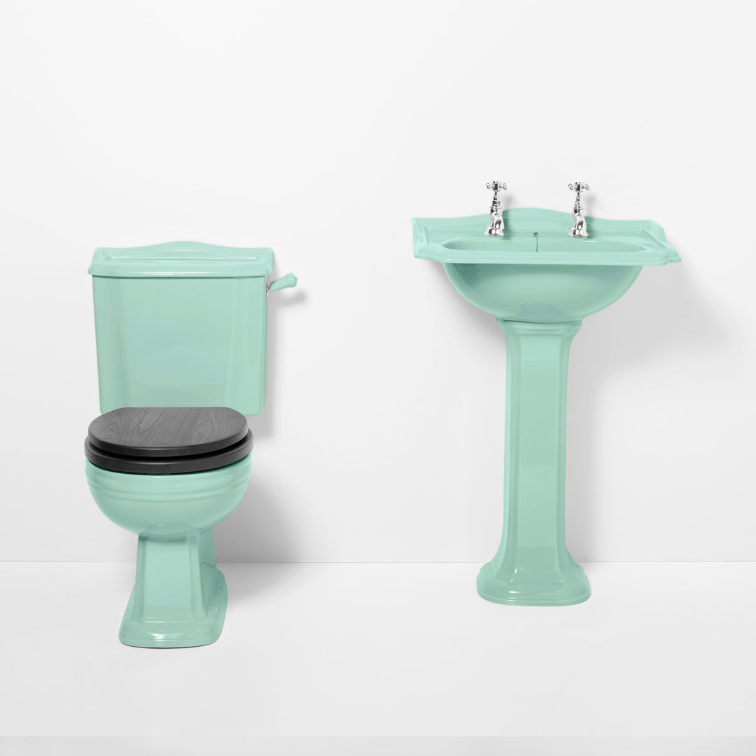 Classic Toilet & Basin Set Turquoise toilet sink The Bold Bathroom Company   