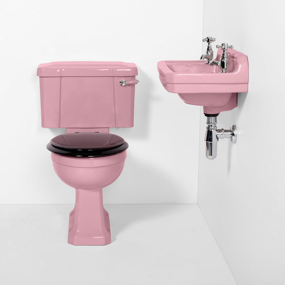 Deco Cloakroom Set Flamingo Pink toilet sink The Bold Bathroom Company   