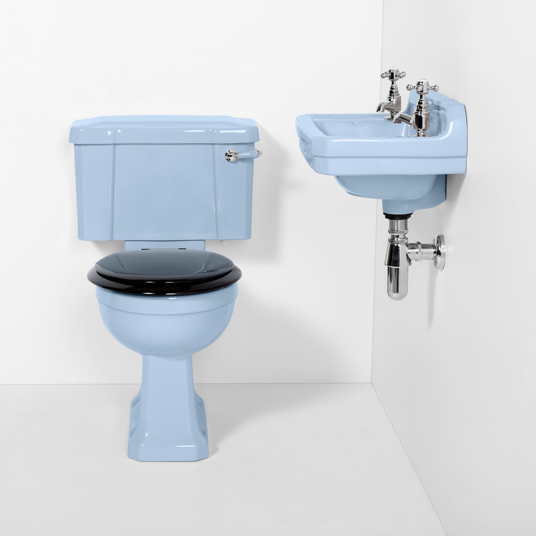 Deco Cloakroom Set Powder Blue toilet sink The Bold Bathroom Company   