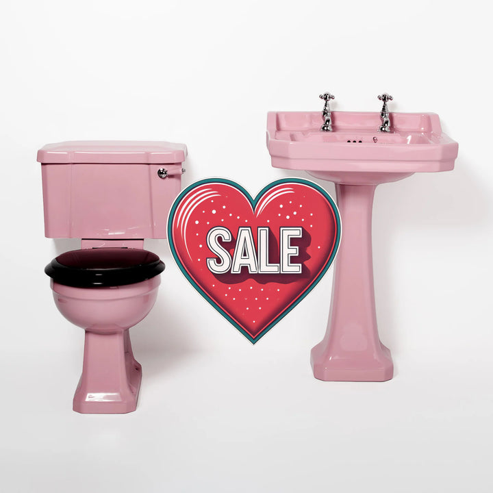 Deco Toilet & Basin Set Flamingo Pink toilet sink The Bold Bathroom Company