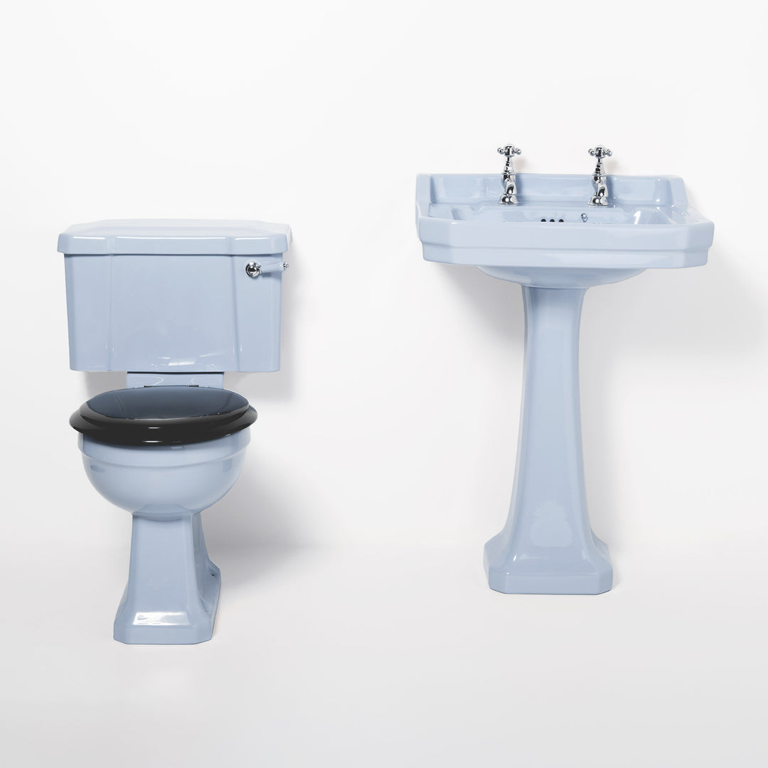 Deco Toilet & Basin Set Powder Blue toilet sink The Bold Bathroom Company   