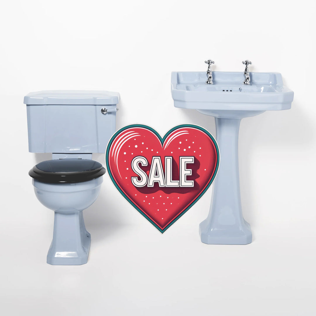 Deco Toilet & Basin Set Powder Blue toilet sink The Bold Bathroom Company