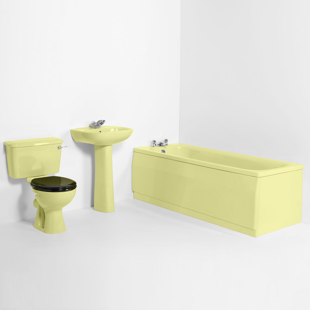 Retro Bathroom Set Primrose with Round 1 Taphole Basin & Plain Bath toilet sink The Bold Bathroom Company   