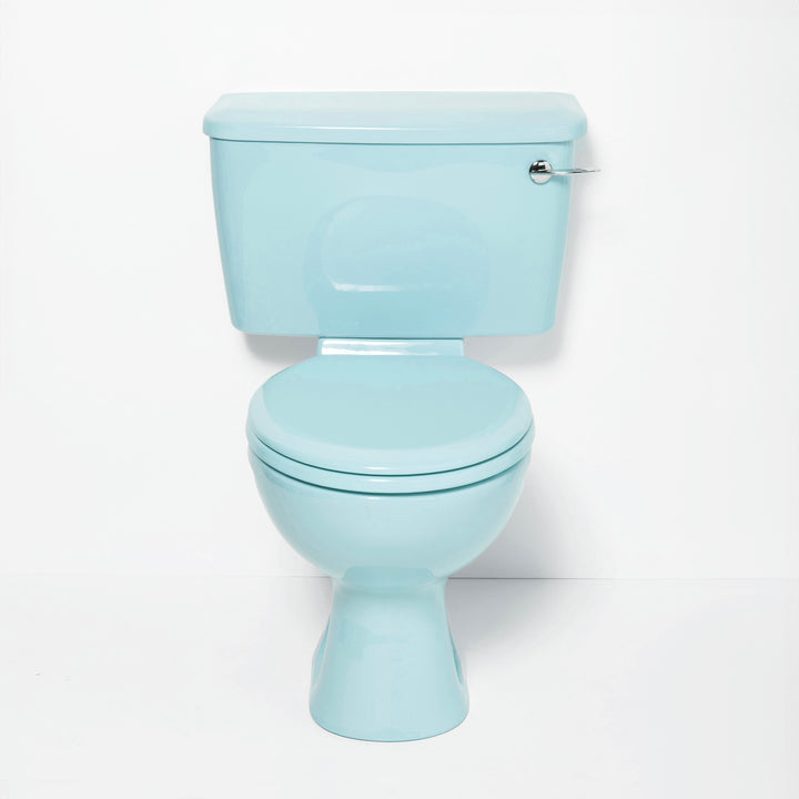 Retro Toilet & Basin Set Sky Blue with Round 1 Taphole Basin toilet sink The Bold Bathroom Company   