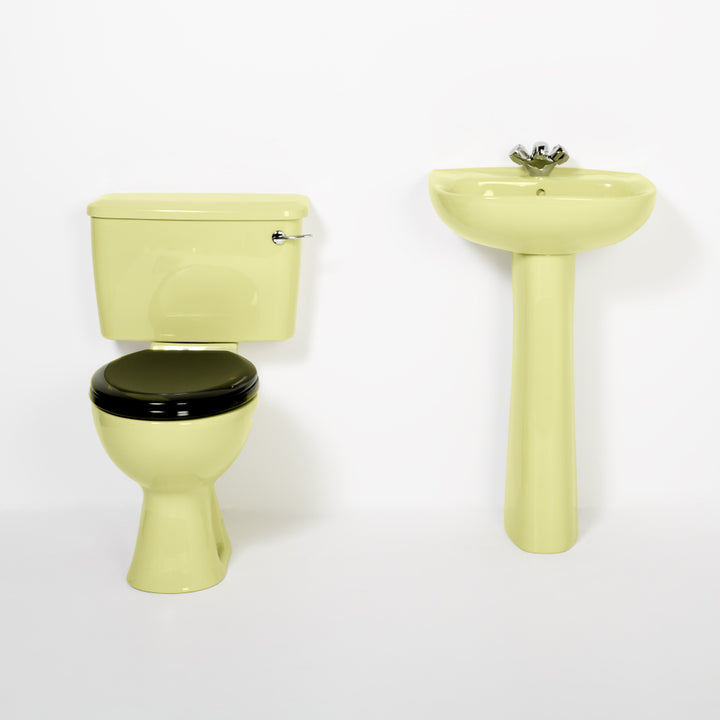 Retro Toilet & Basin Set Primrose with Round 1 Taphole Basin toilet sink The Bold Bathroom Company   